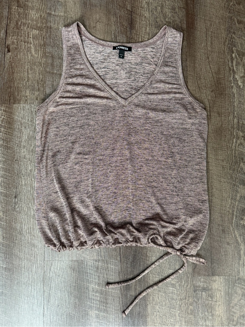 Express Women’s Dusty Taupe V-Neck Drawstring Tank Top